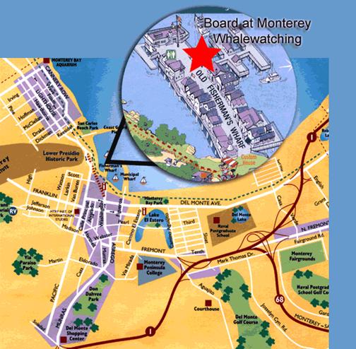Map to Fisherman's Wharf, Monterey, CA 93940
